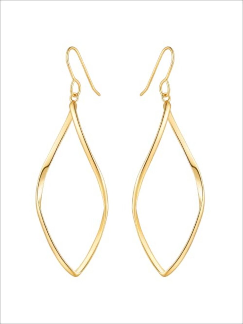 14K Gold Plated Hoop Earrings for Women 70mm Large Lightweight Dangle